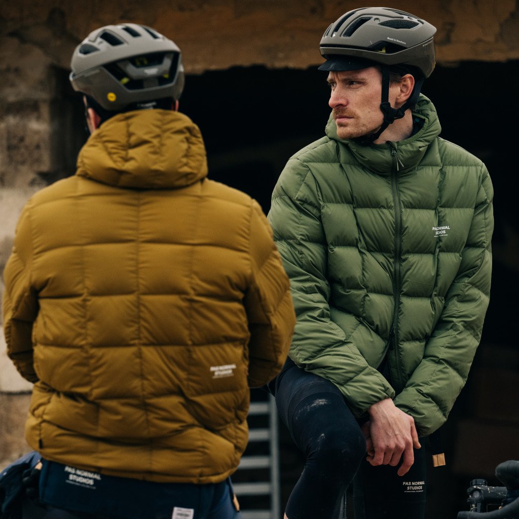 Men's Off-Race Down Jacket - Army Green – Bomba Bomba Cycling Boutique